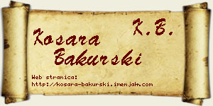 Kosara Bakurski vizit kartica